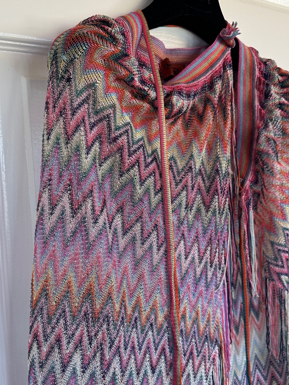 Missoni Pink Coral Teal Striped Knit cover up